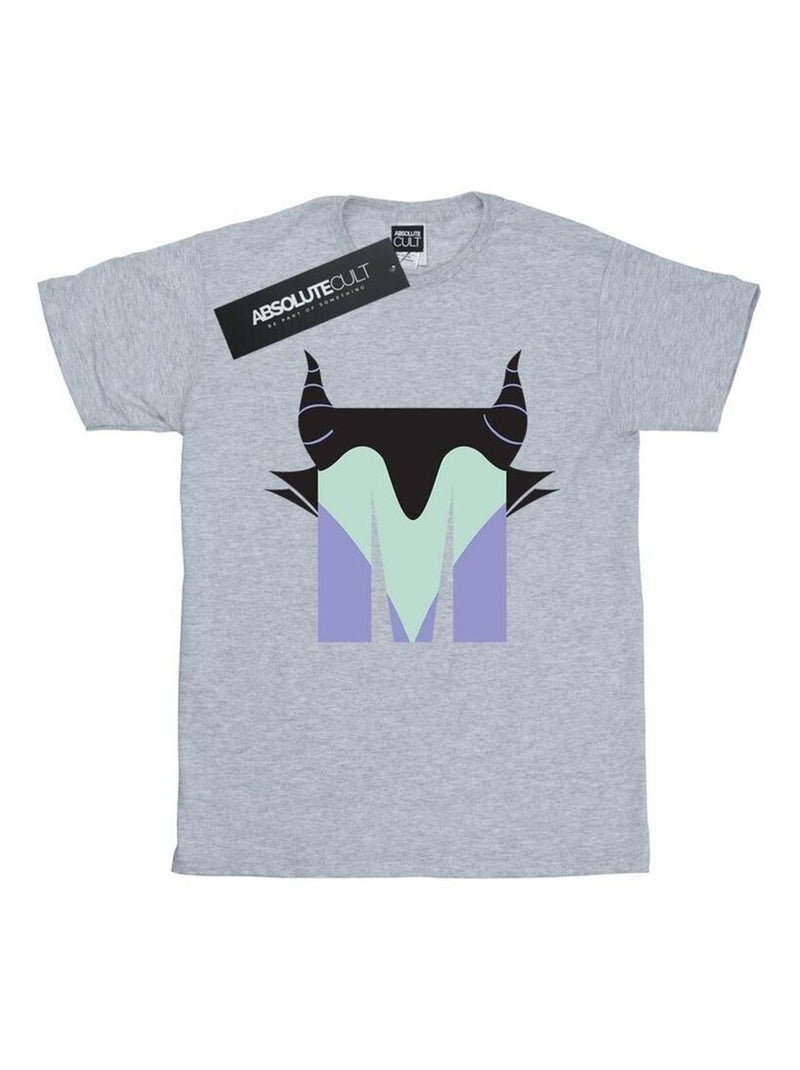 Disney - T-shirt ALPHABET M IS FOR MALEFICENT Gris chiné - Kiabi