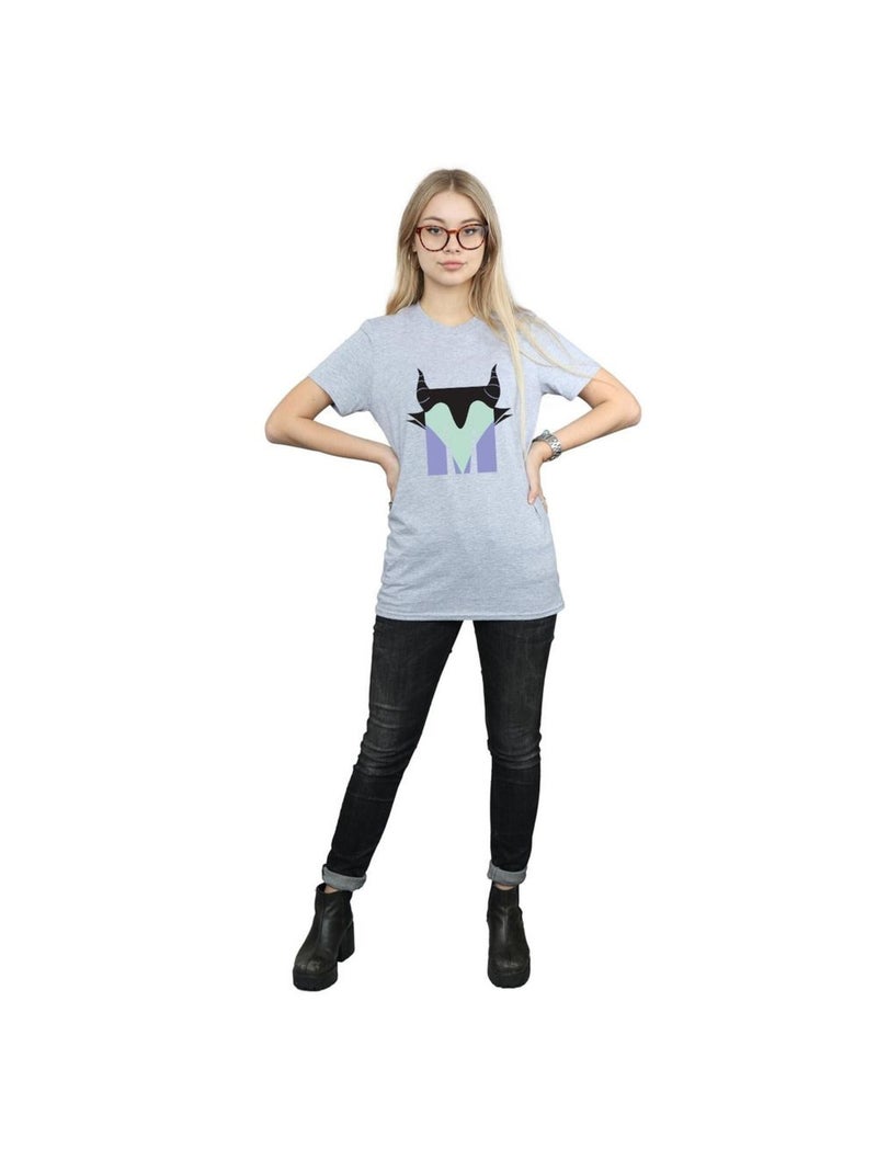 Disney - T-shirt ALPHABET M IS FOR MALEFICENT Gris chiné - Kiabi