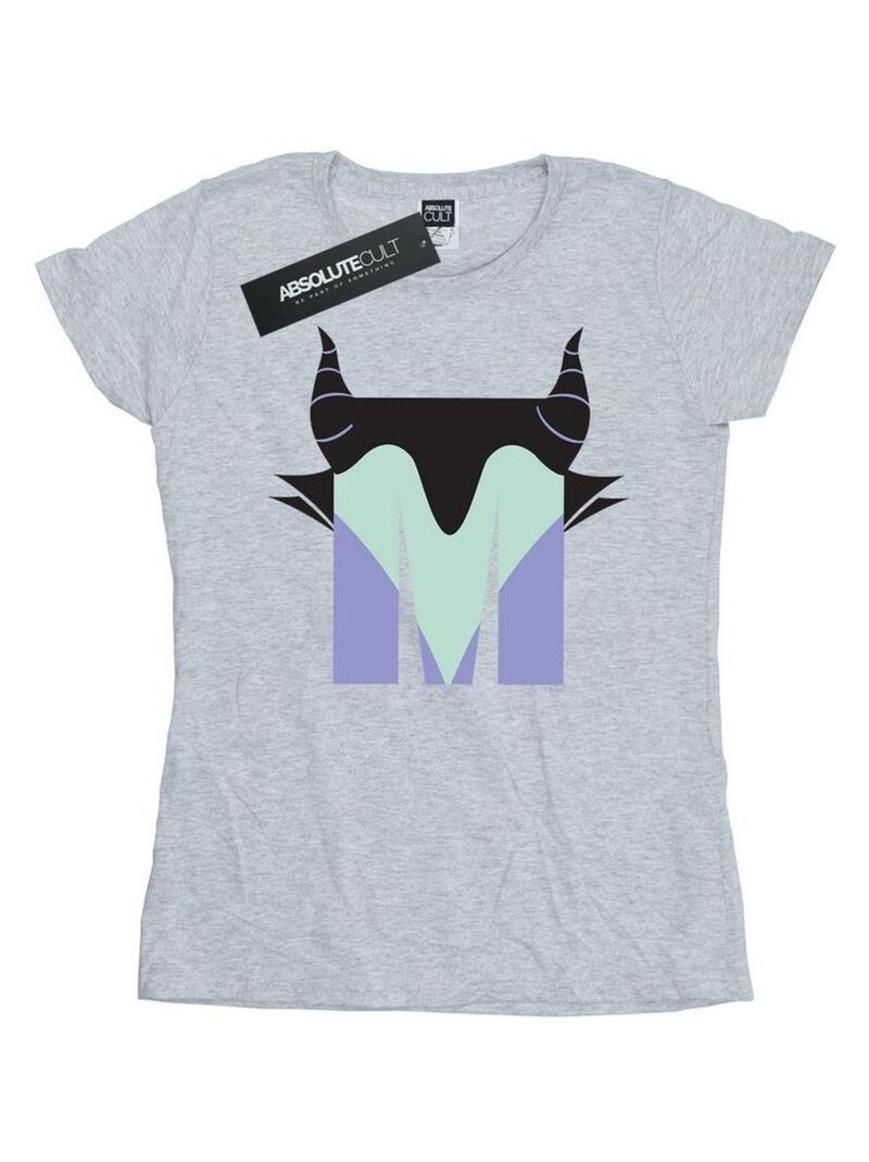 Disney - T-shirt ALPHABET M IS FOR MALEFICENT Gris chiné - Kiabi