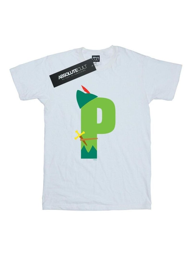 Disney - T-shirt ALPHABET P IS FOR PETER PAN Blanc - Kiabi