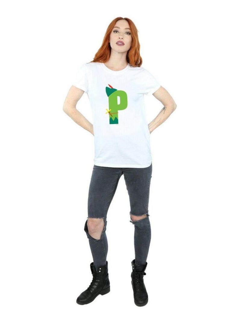 Disney - T-shirt ALPHABET P IS FOR PETER PAN Blanc - Kiabi