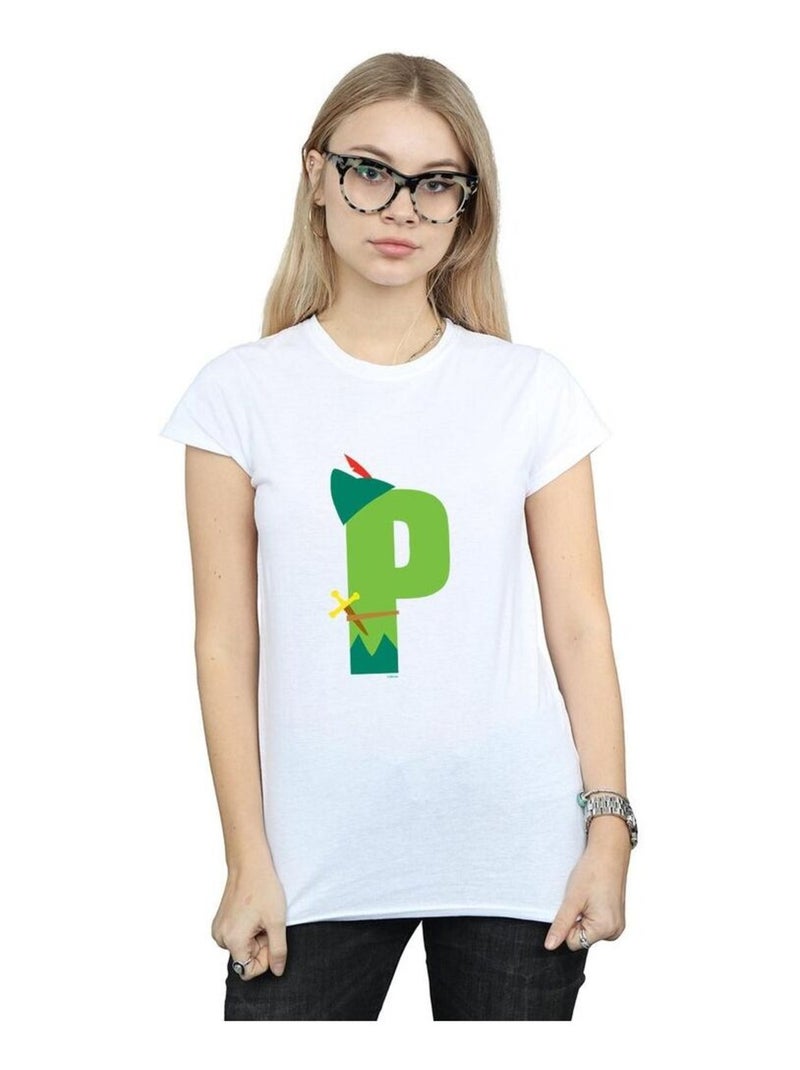 Disney - T-shirt ALPHABET P IS FOR PETER PAN Blanc - Kiabi