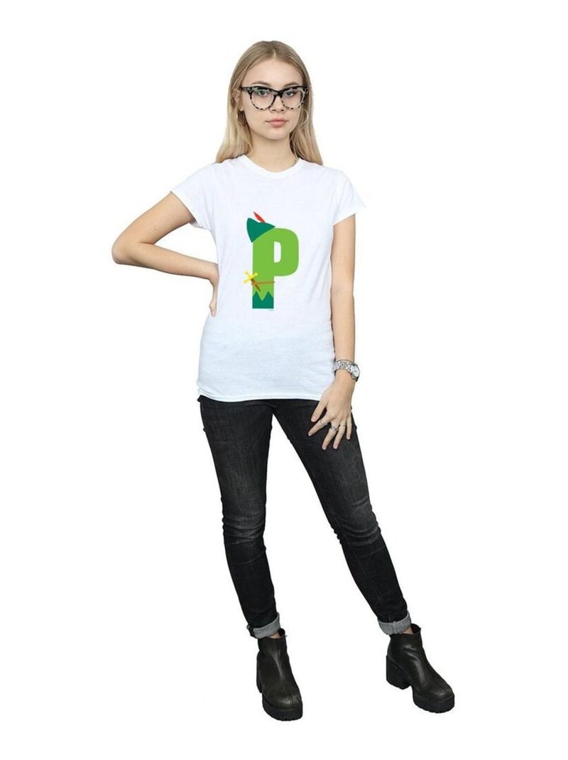 Disney - T-shirt ALPHABET P IS FOR PETER PAN Blanc - Kiabi