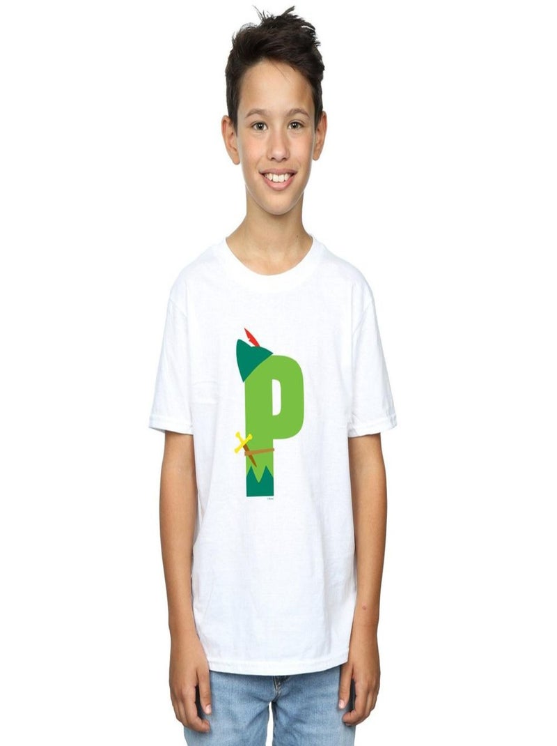 Disney - T-shirt ALPHABET P IS FOR PETER PAN Blanc - Kiabi