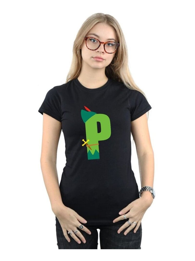Disney - T-shirt ALPHABET P IS FOR PETER PAN Noir - Kiabi