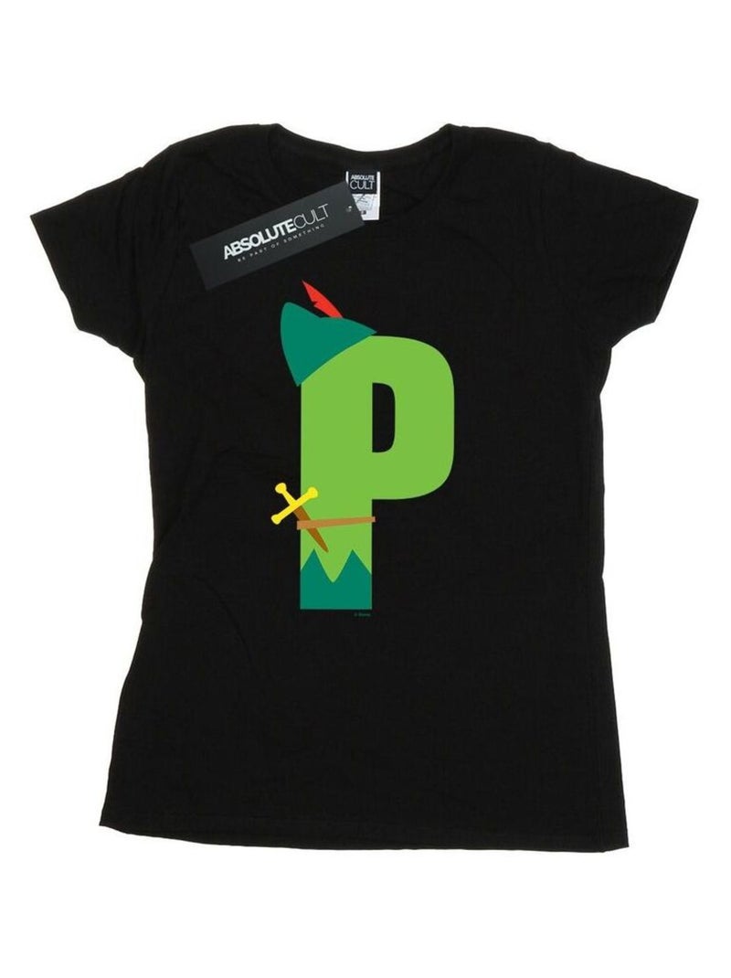 Disney - T-shirt ALPHABET P IS FOR PETER PAN Noir - Kiabi