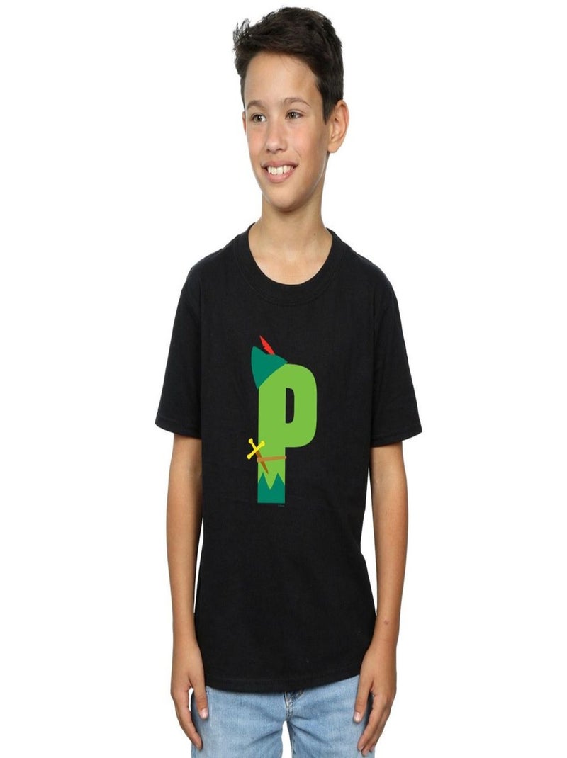 Disney - T-shirt ALPHABET P IS FOR PETER PAN Noir - Kiabi