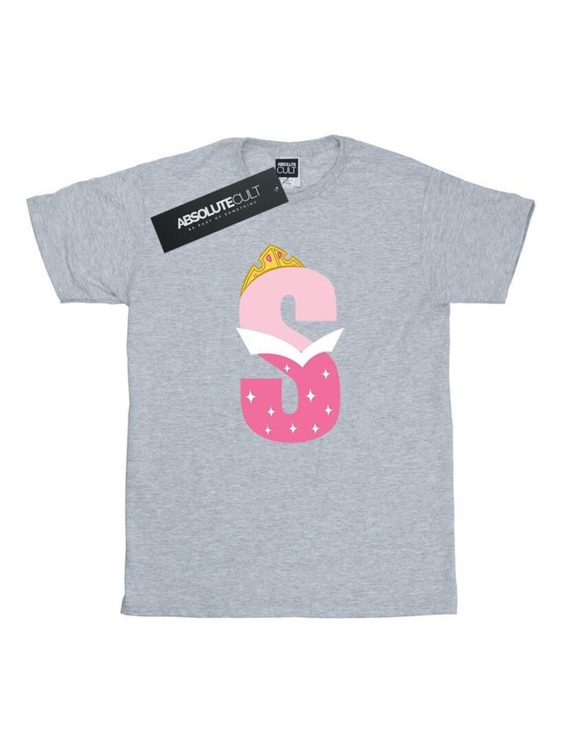 Disney - T-shirt ALPHABET S IS FOR SLEEPING BEAUTY Gris chiné - Kiabi