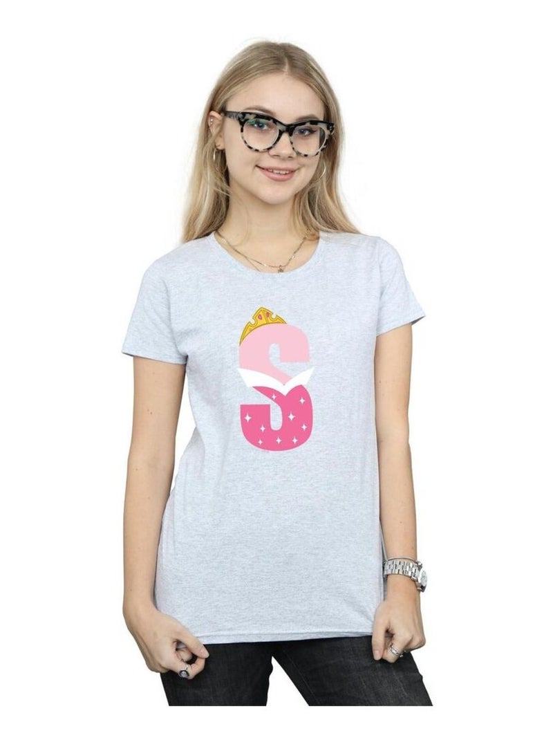 Disney - T-shirt ALPHABET S IS FOR SLEEPING BEAUTY Gris chiné - Kiabi