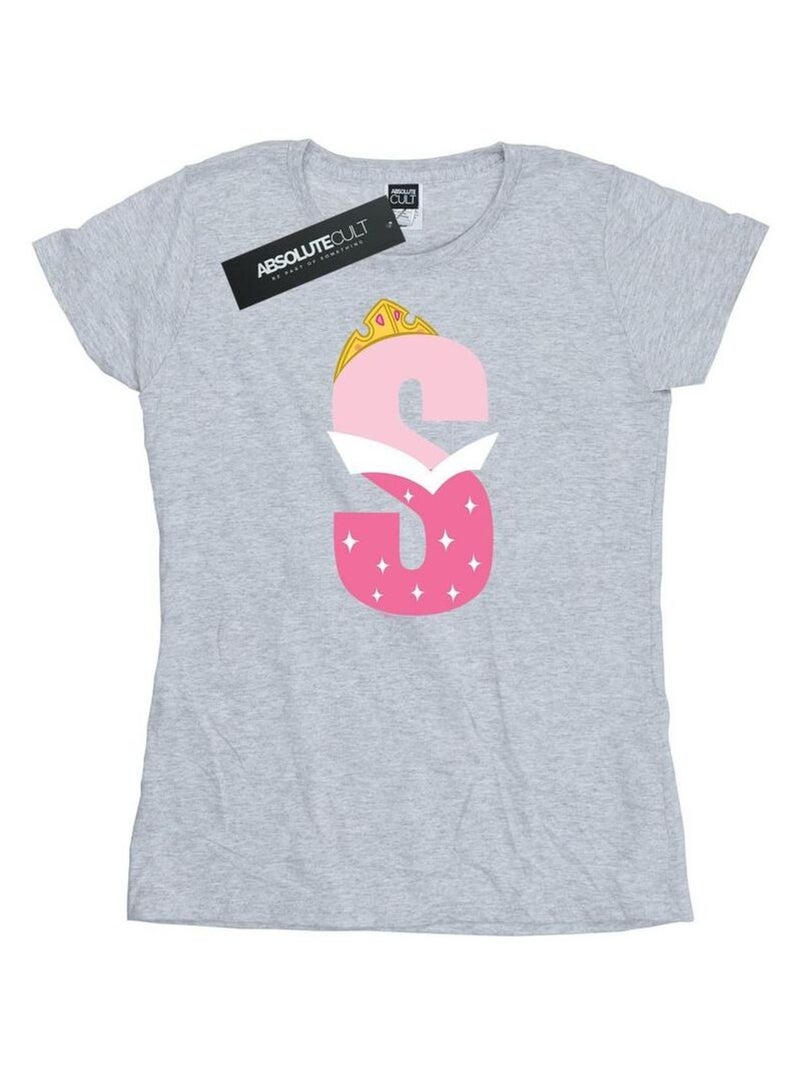 Disney - T-shirt ALPHABET S IS FOR SLEEPING BEAUTY Gris chiné - Kiabi