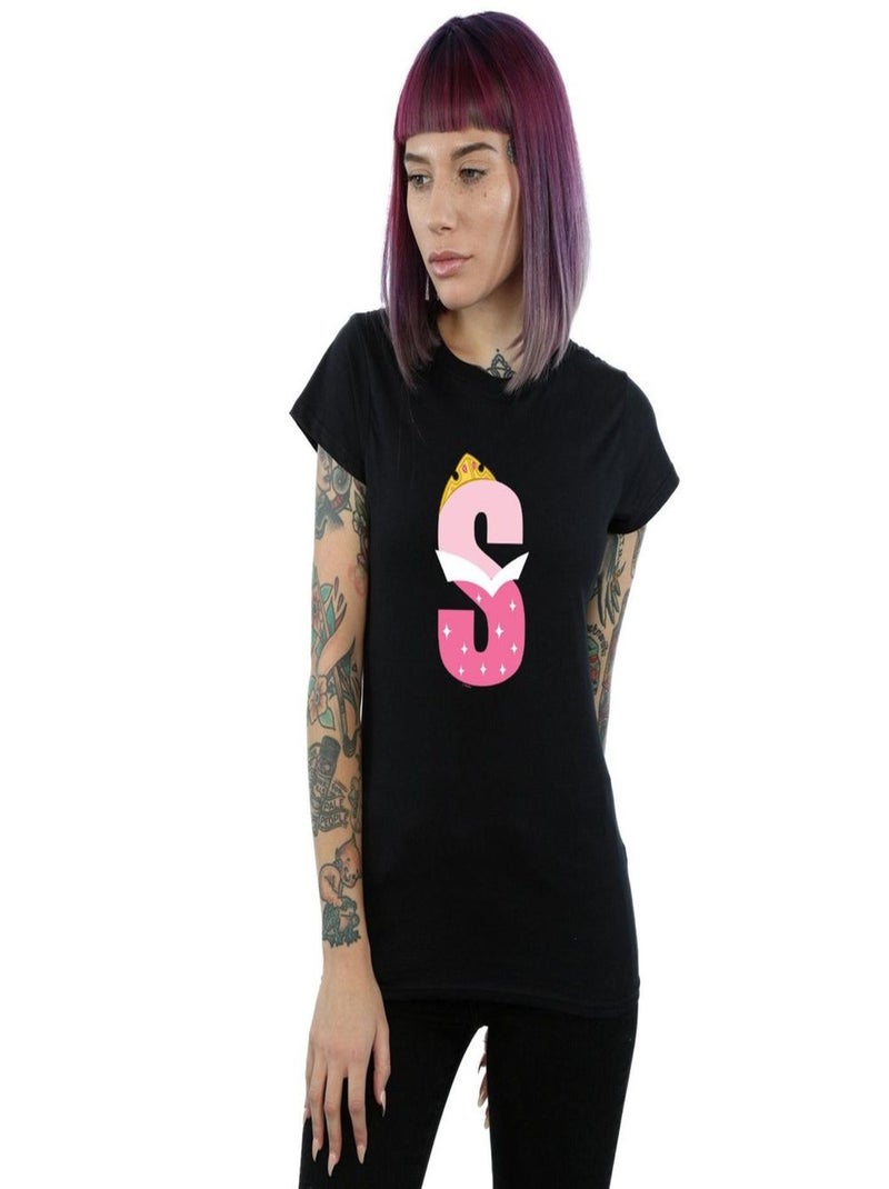 Disney - T-shirt ALPHABET S IS FOR SLEEPING BEAUTY Noir - Kiabi