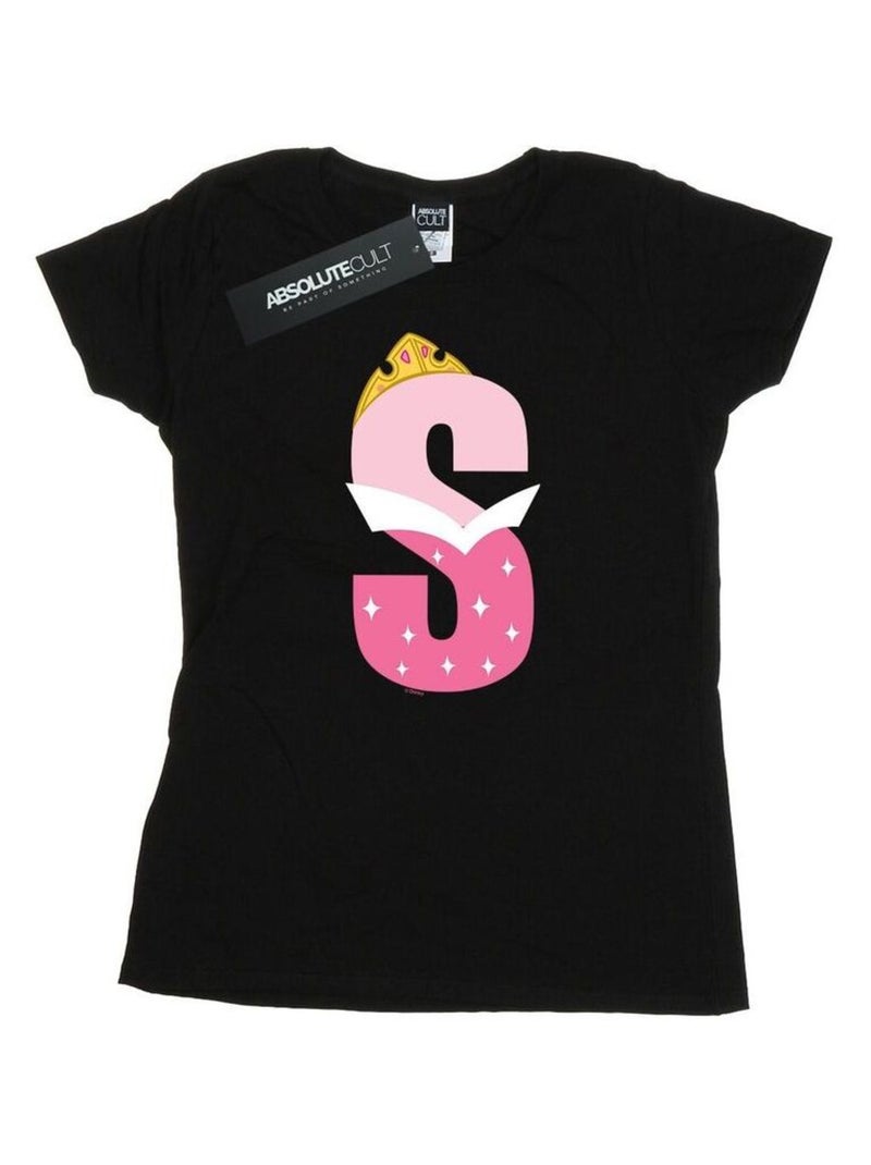 Disney - T-shirt ALPHABET S IS FOR SLEEPING BEAUTY Noir - Kiabi