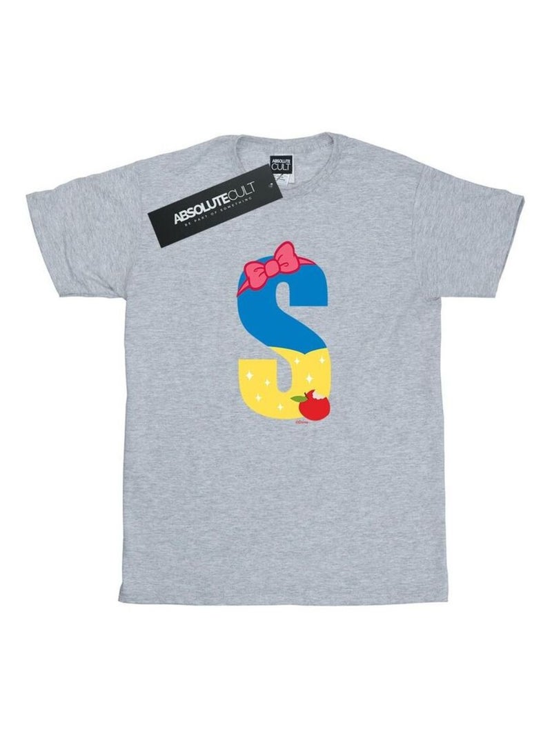 Disney - T-shirt ALPHABET S IS FOR SNOW WHITE Gris chiné - Kiabi