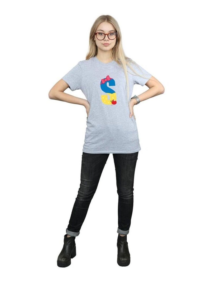 Disney - T-shirt ALPHABET S IS FOR SNOW WHITE Gris chiné - Kiabi