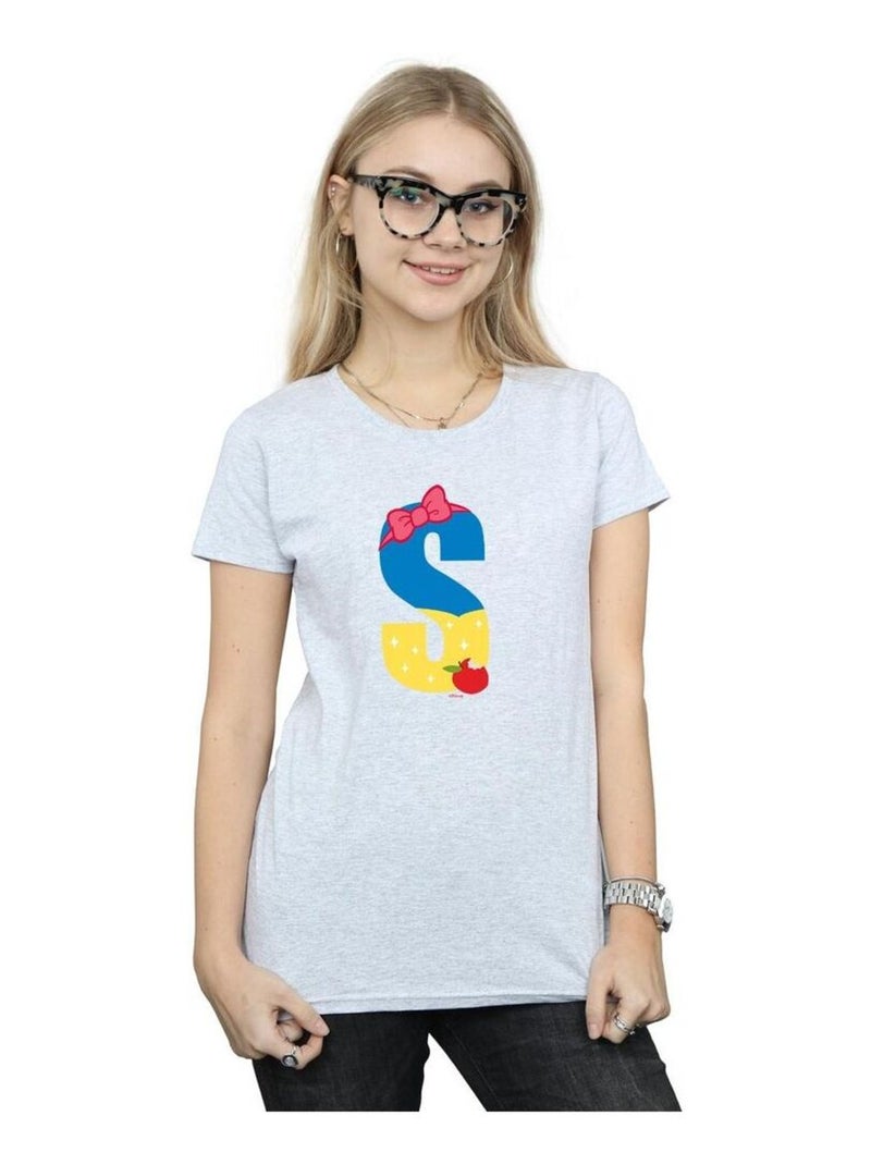 Disney - T-shirt ALPHABET S IS FOR SNOW WHITE Gris chiné - Kiabi