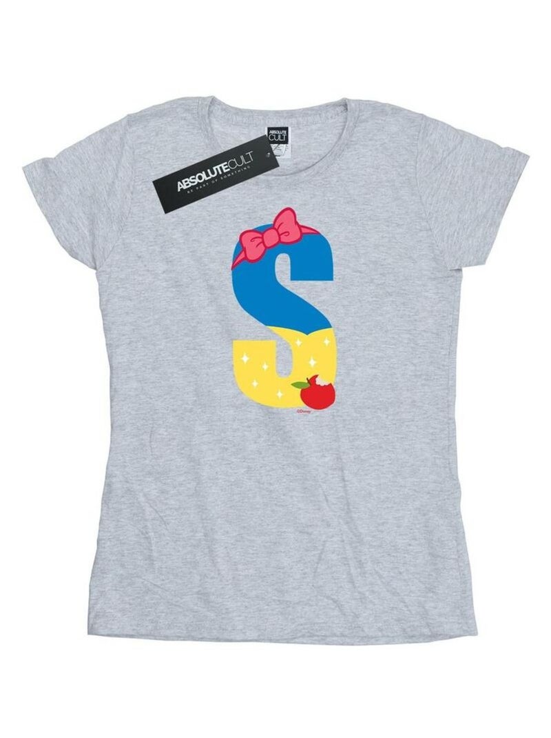 Disney - T-shirt ALPHABET S IS FOR SNOW WHITE Gris chiné - Kiabi