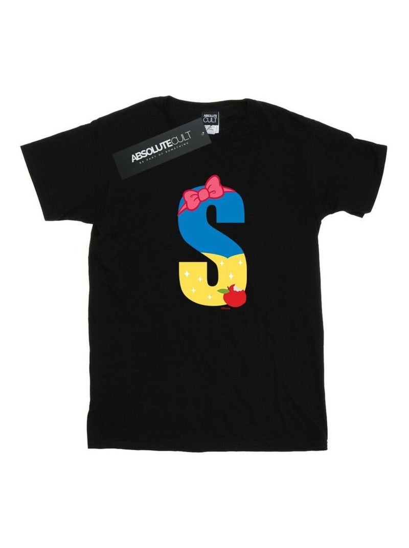 Disney - T-shirt ALPHABET S IS FOR SNOW WHITE Noir - Kiabi