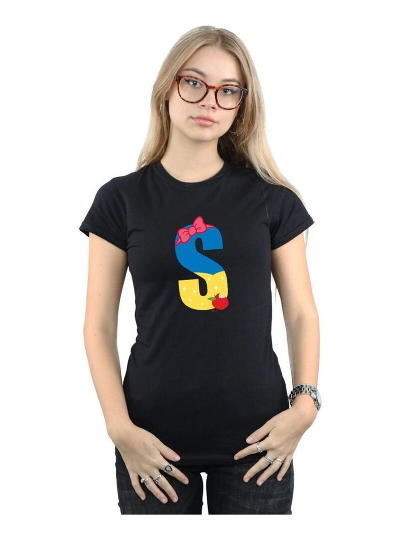 Disney - T-shirt ALPHABET S IS FOR SNOW WHITE Noir - Kiabi