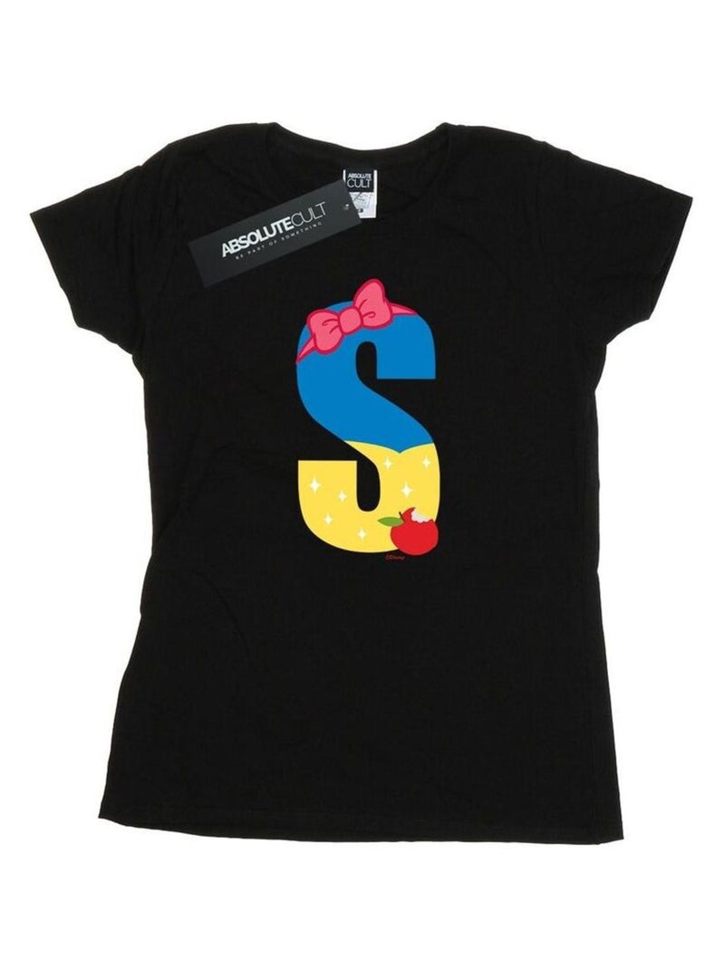 Disney - T-shirt ALPHABET S IS FOR SNOW WHITE Noir - Kiabi