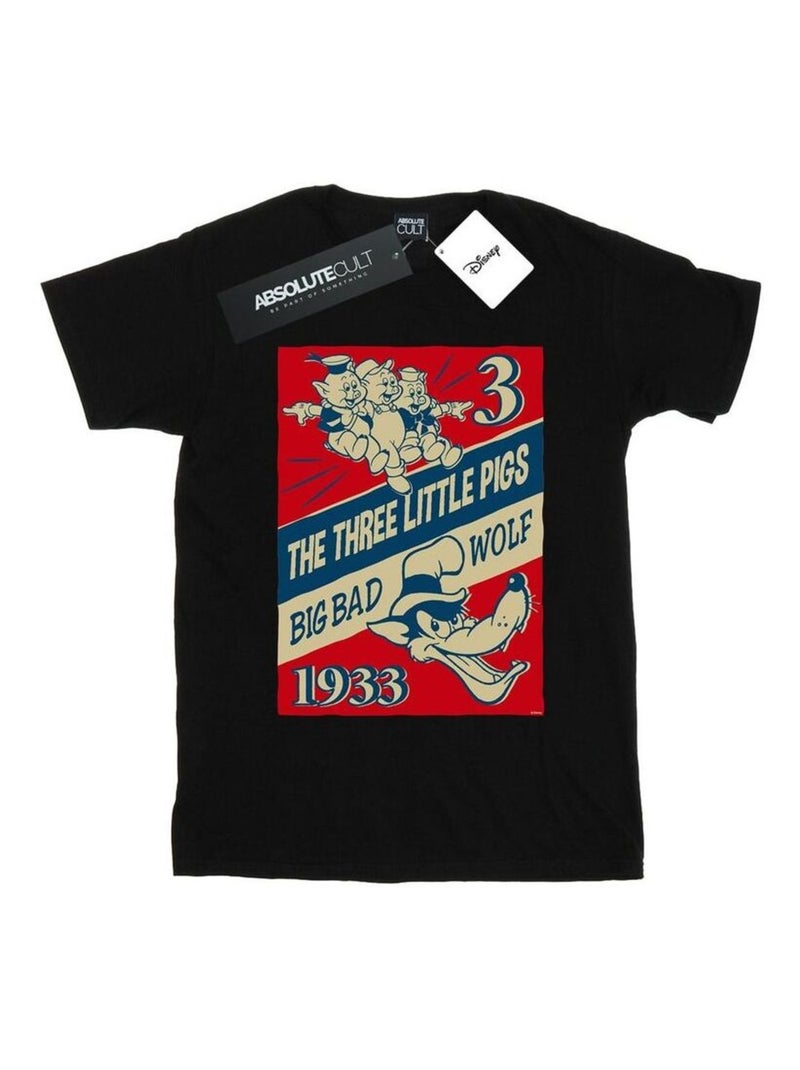 Disney - T-shirt AND THE BIG BAD WOLF Noir - Kiabi