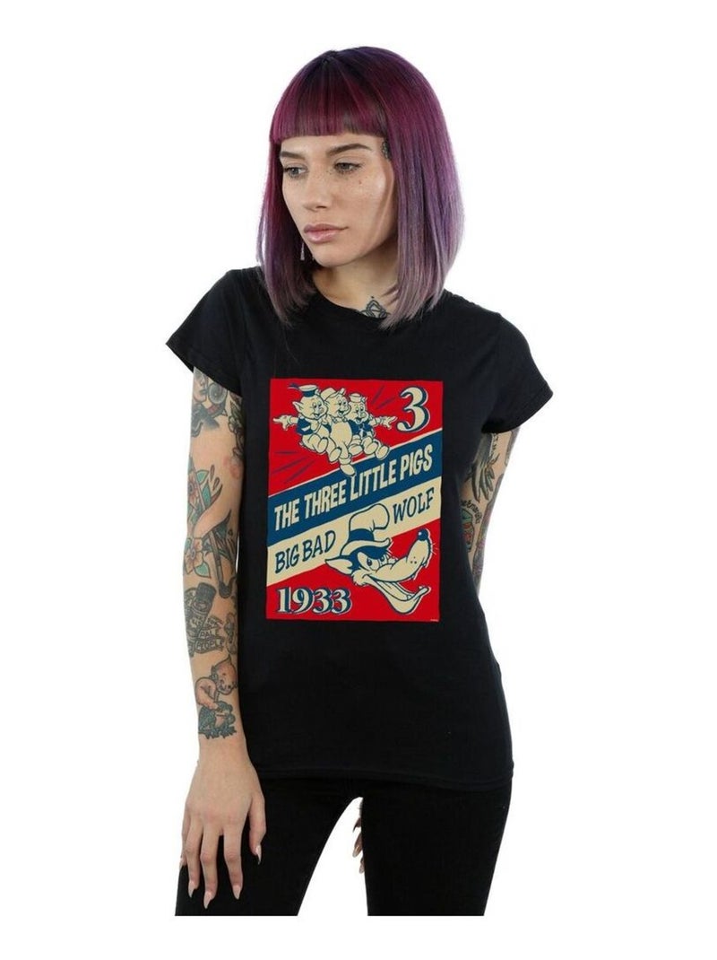 Disney - T-shirt AND THE BIG BAD WOLF Noir - Kiabi