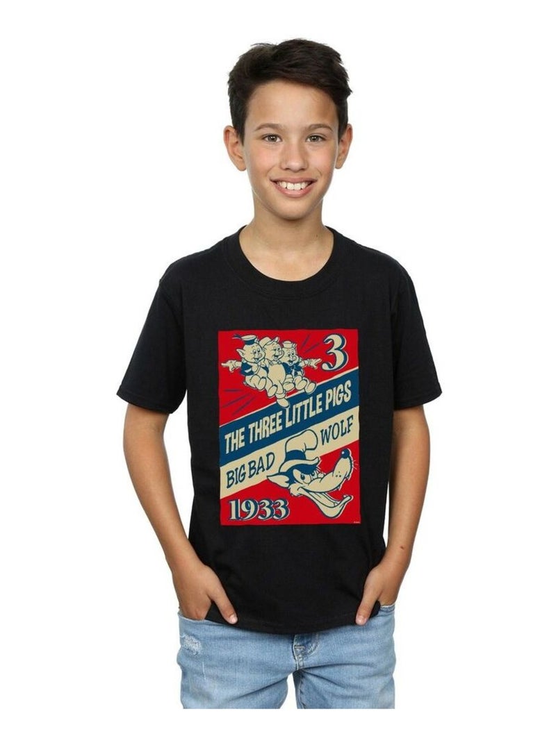 Disney - T-shirt AND THE BIG BAD WOLF Noir - Kiabi