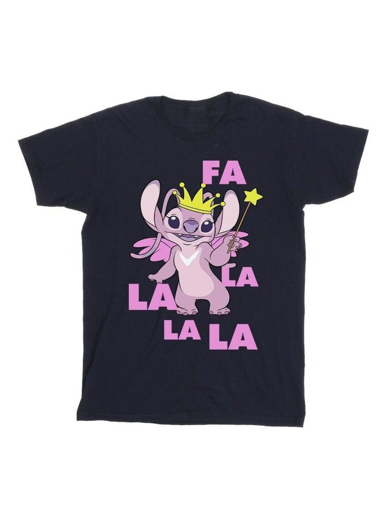 Disney - T-shirt ANGEL FA LA LA Bleu marine - Kiabi