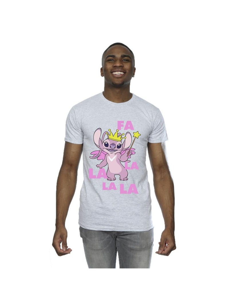 Disney - T-shirt ANGEL FA LA LA Gris chiné - Kiabi