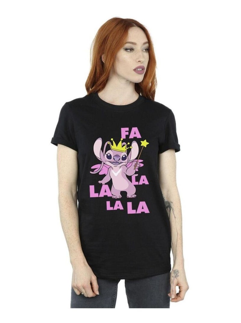 Disney - T-shirt ANGEL FA LA LA Noir - Kiabi
