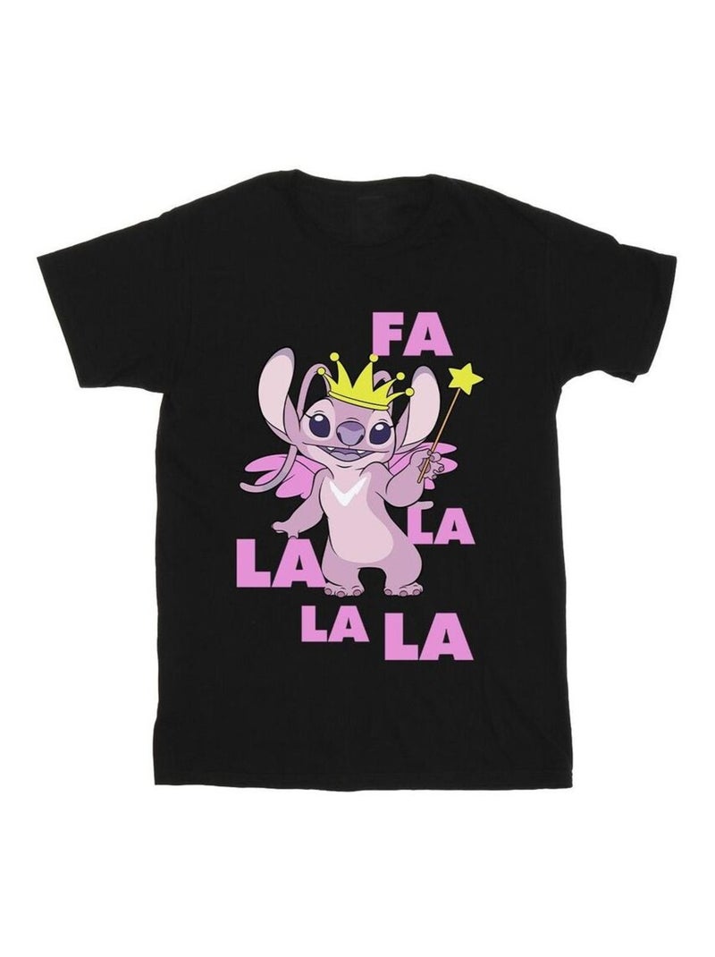 Disney - T-shirt ANGEL FA LA LA Noir - Kiabi