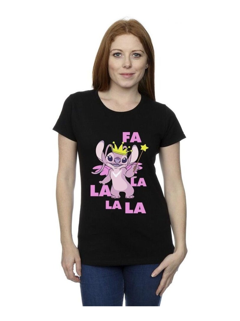 Disney - T-shirt ANGEL FA LA LA Noir - Kiabi