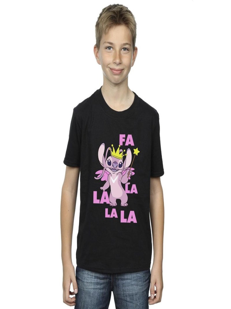 Disney - T-shirt ANGEL FA LA LA Noir - Kiabi