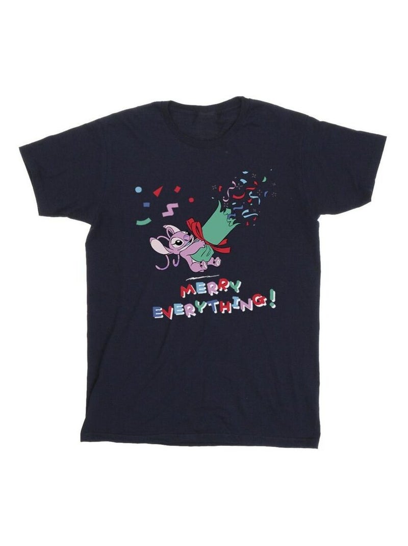 Disney - T-shirt ANGEL MERRY EVERYTHING Bleu marine - Kiabi