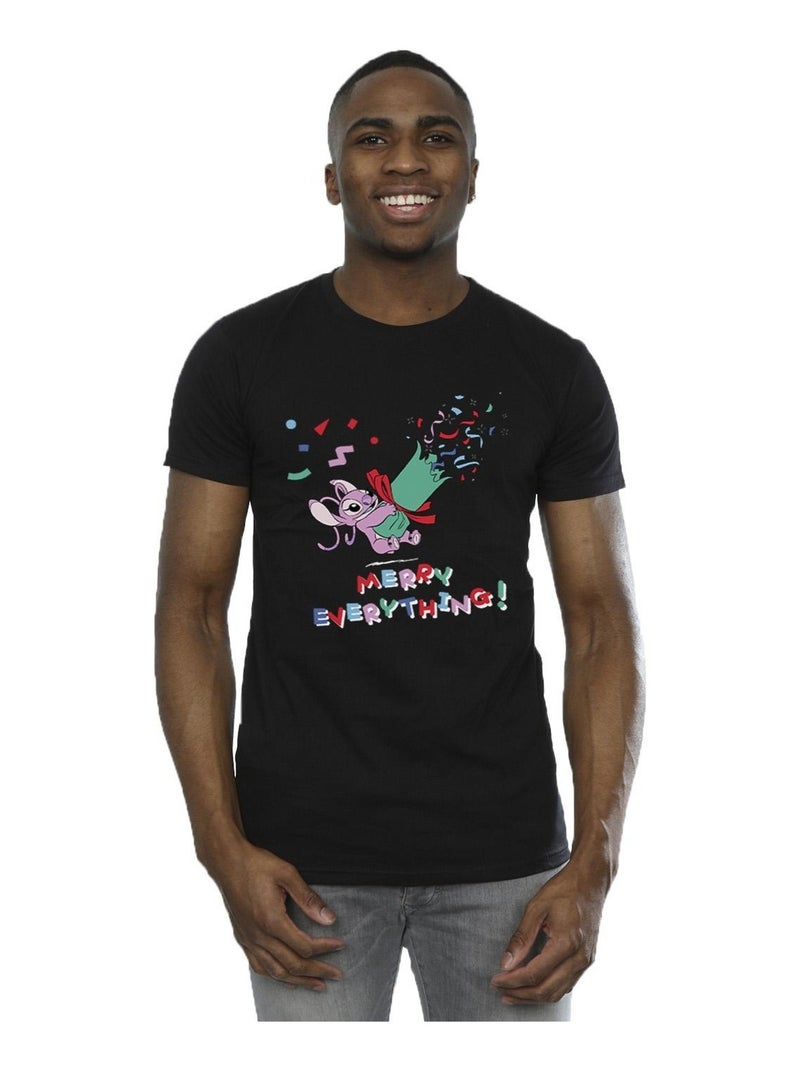 Disney - T-shirt ANGEL MERRY EVERYTHING Noir - Kiabi