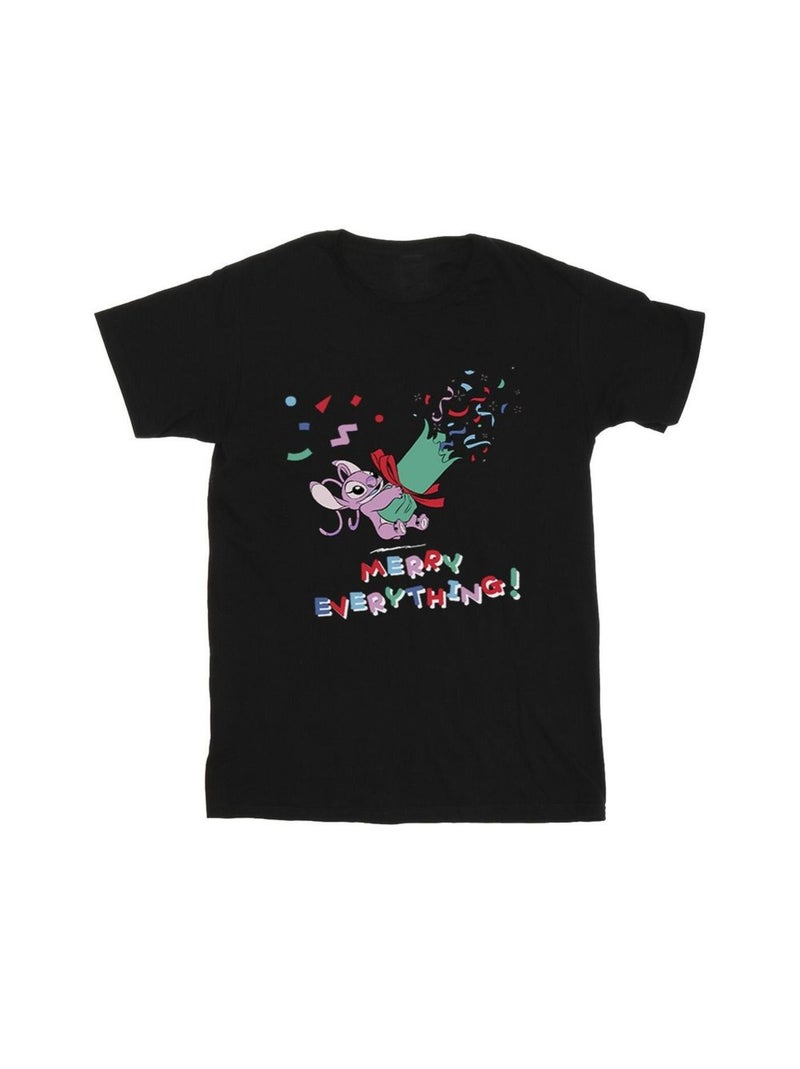 Disney - T-shirt ANGEL MERRY EVERYTHING Noir - Kiabi