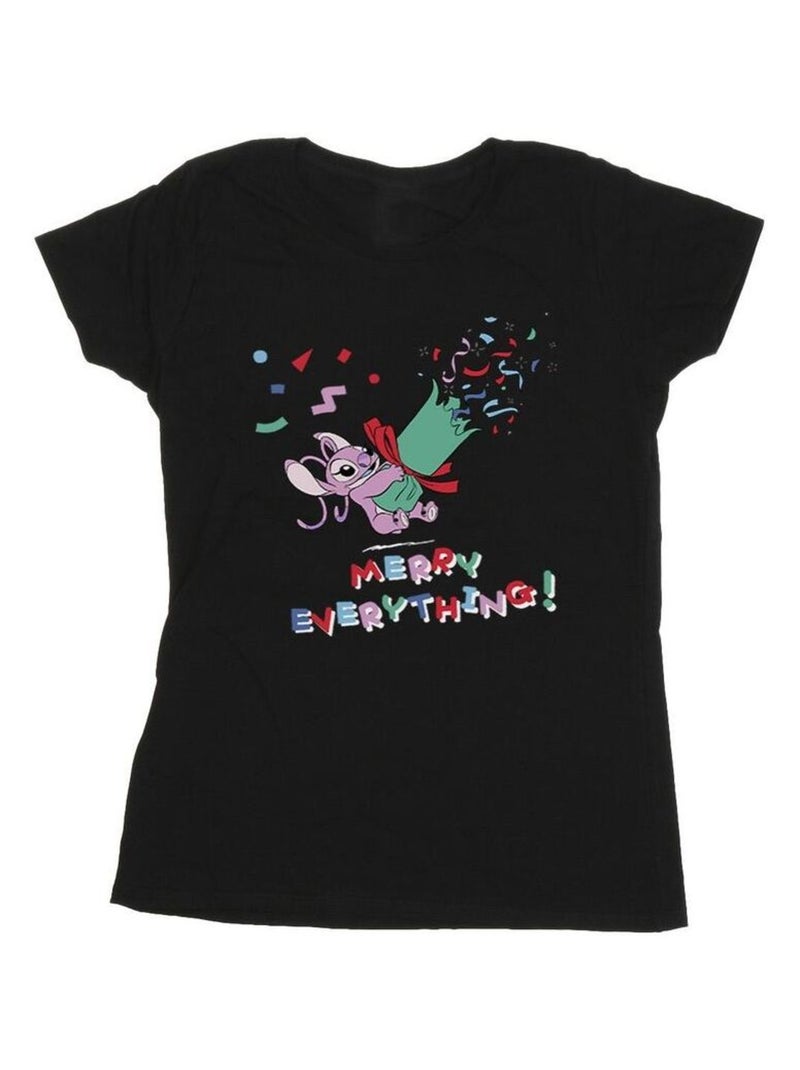 Disney - T-shirt ANGEL MERRY EVERYTHING Noir - Kiabi