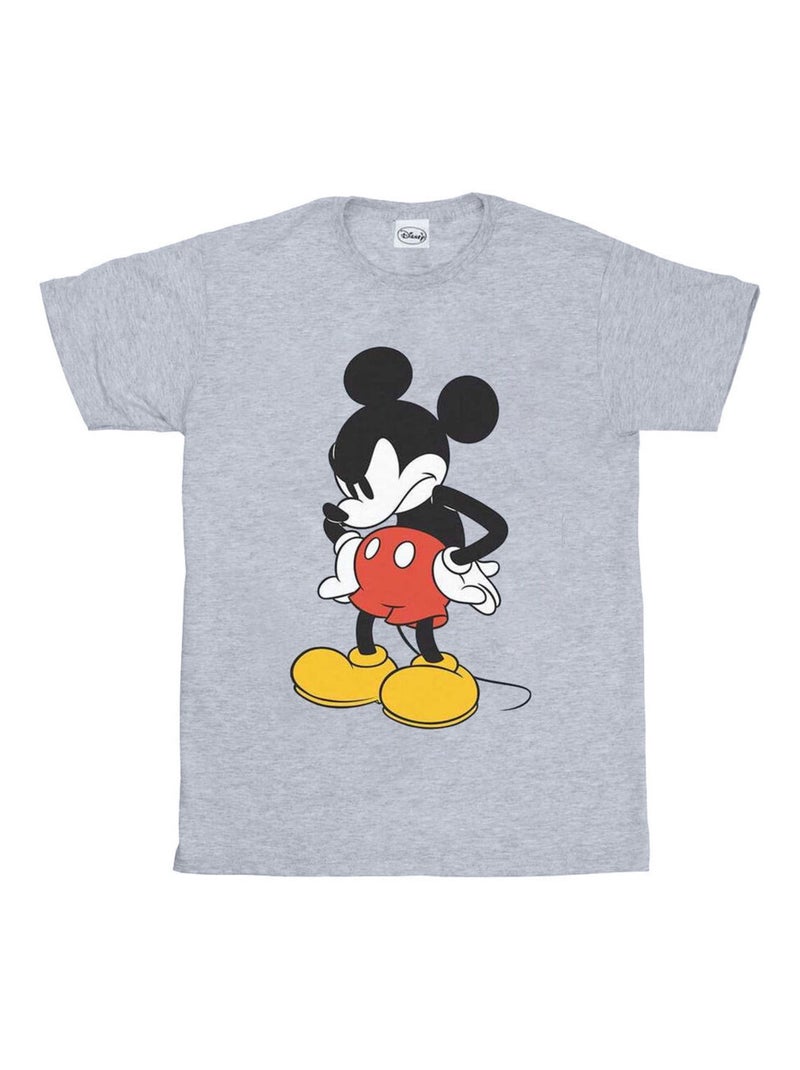 Disney - T-shirt ANGRY LOOK DOWN Gris chiné - Kiabi