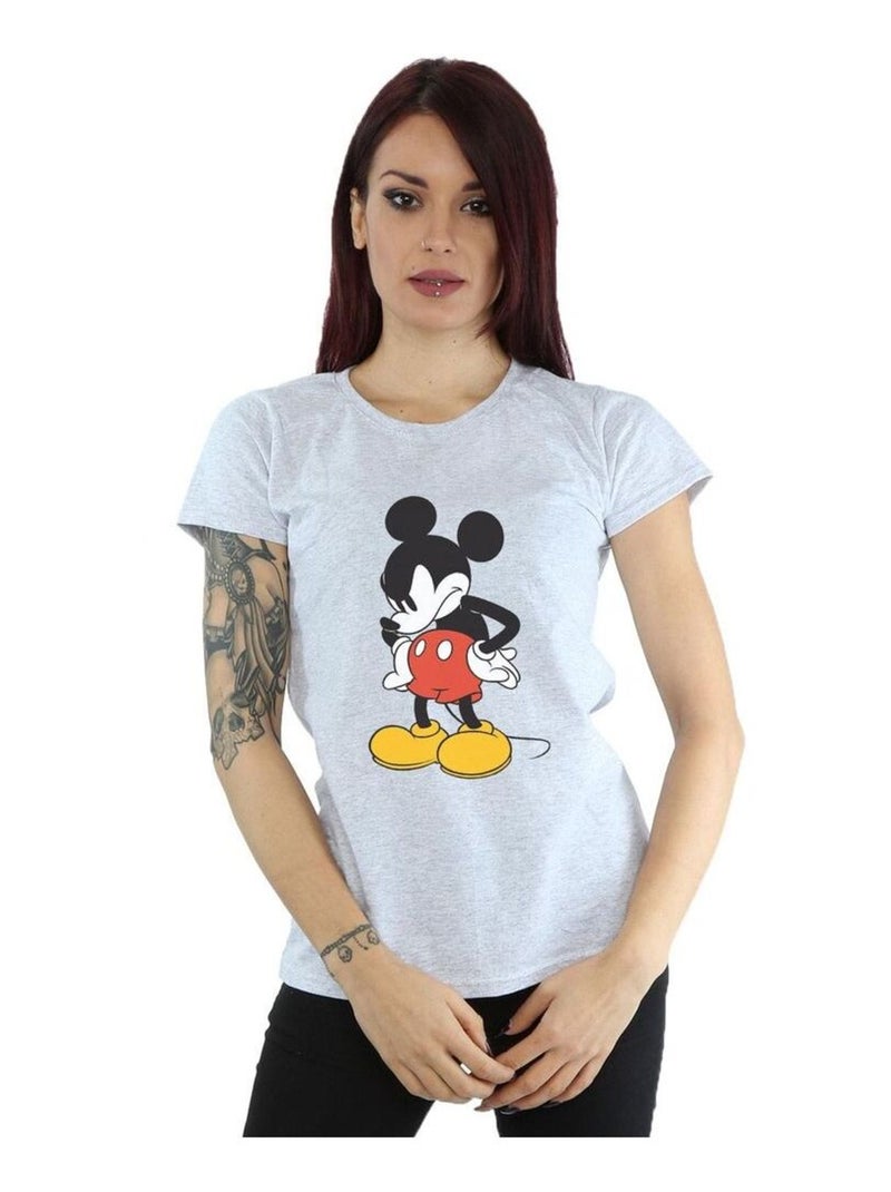 Disney - T-shirt ANGRY LOOK DOWN Gris chiné - Kiabi