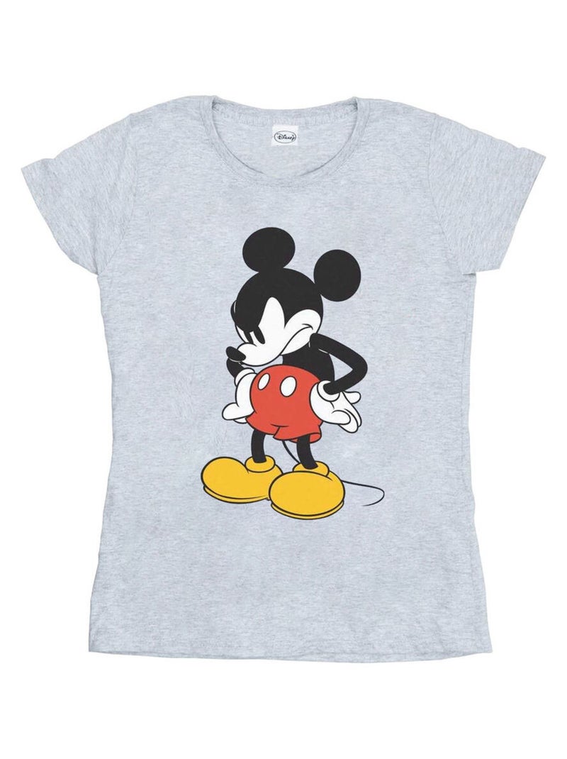 Disney - T-shirt ANGRY LOOK DOWN Gris chiné - Kiabi