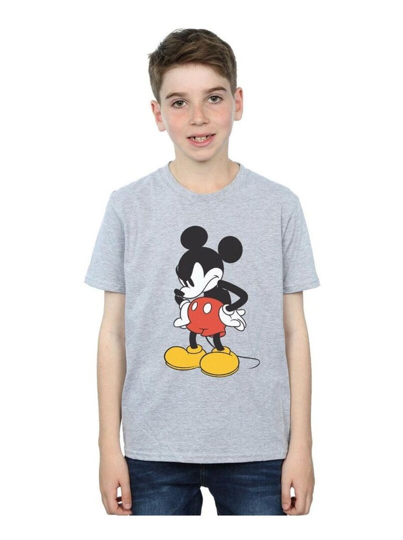 Disney - T-shirt ANGRY LOOK DOWN Gris chiné - Kiabi
