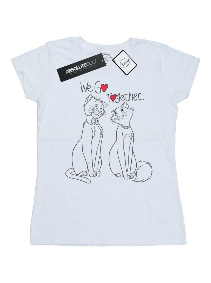 Disney - T-shirt ARISTOCATS WE GO TOGETHER Blanc - Kiabi