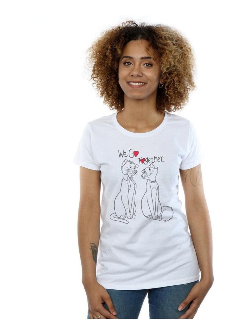 Disney - T-shirt ARISTOCATS WE GO TOGETHER Blanc - Kiabi