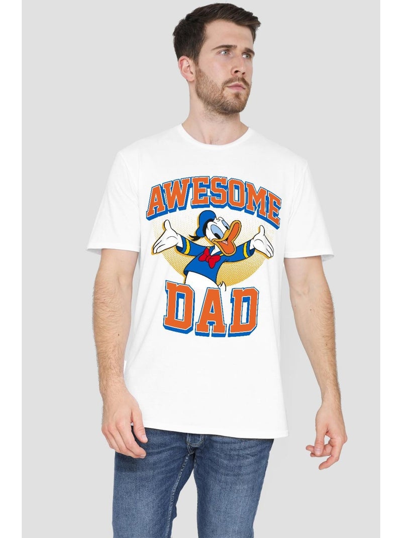Disney - T-shirt AWESOME DAD Blanc - Kiabi