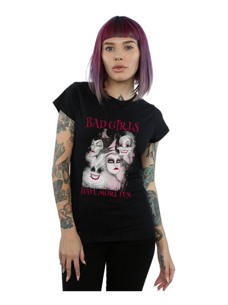 Disney - T-shirt BAD GIRLS HAVE MORE FUN Noir - Kiabi