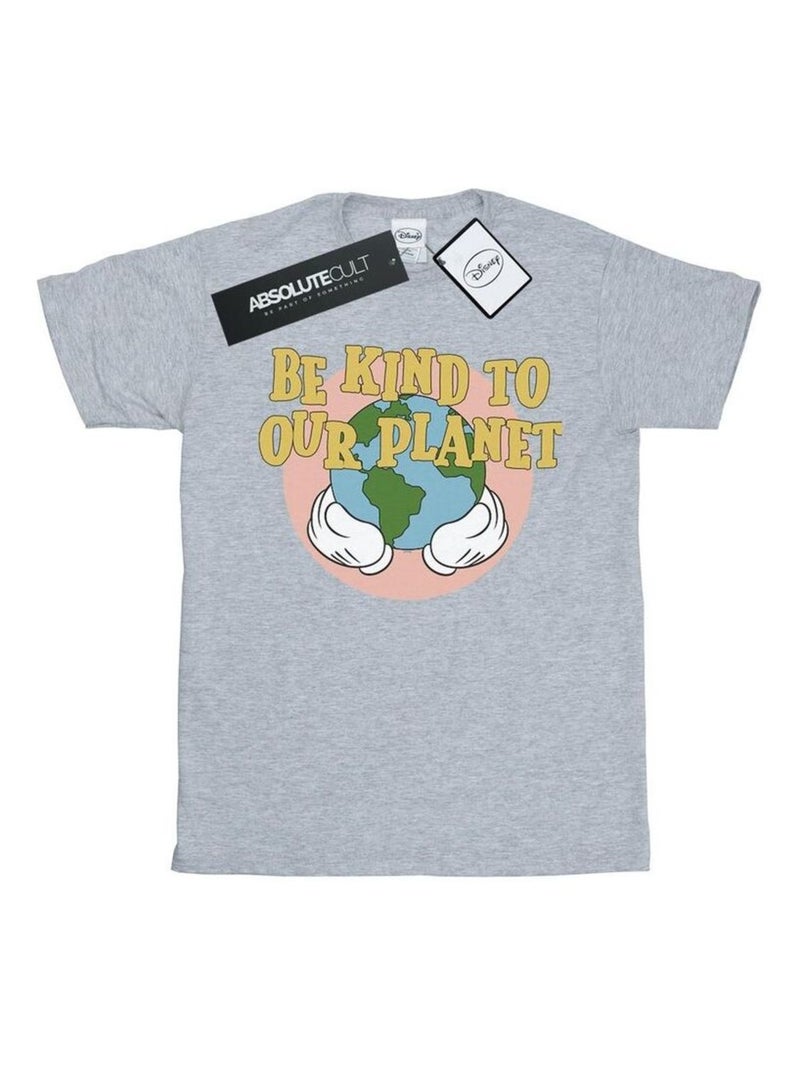 Disney - T-shirt BE KIND TO OUR PLANET Gris chiné - Kiabi
