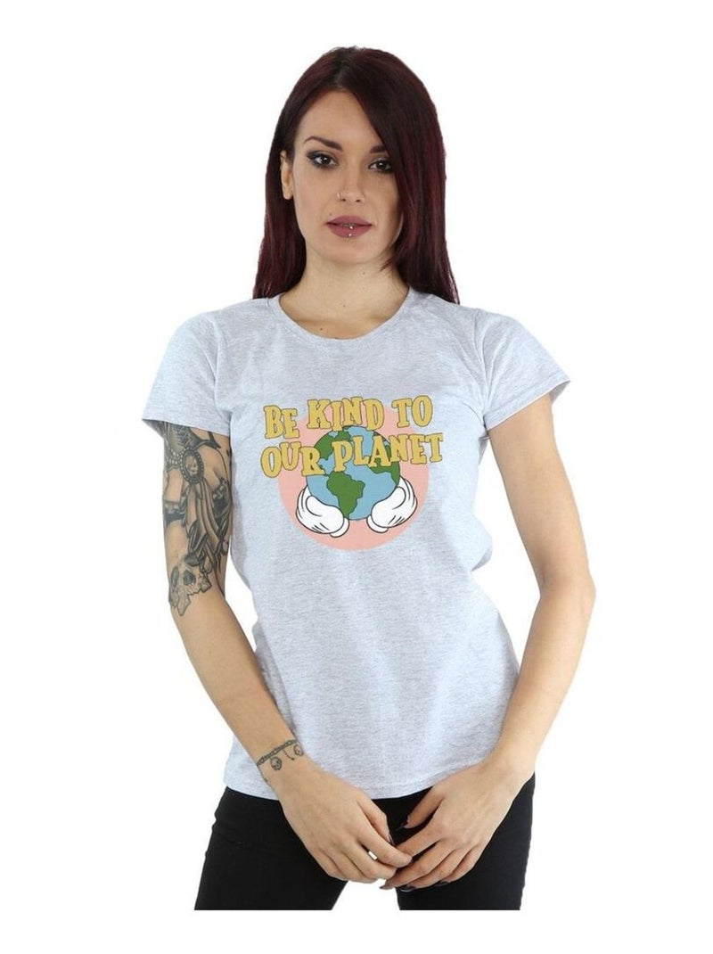 Disney - T-shirt BE KIND TO OUR PLANET Gris chiné - Kiabi