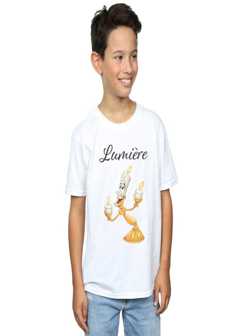 Disney - T-shirt BEAUTY AND THE BEAST BE OUR GUEST Blanc - Kiabi