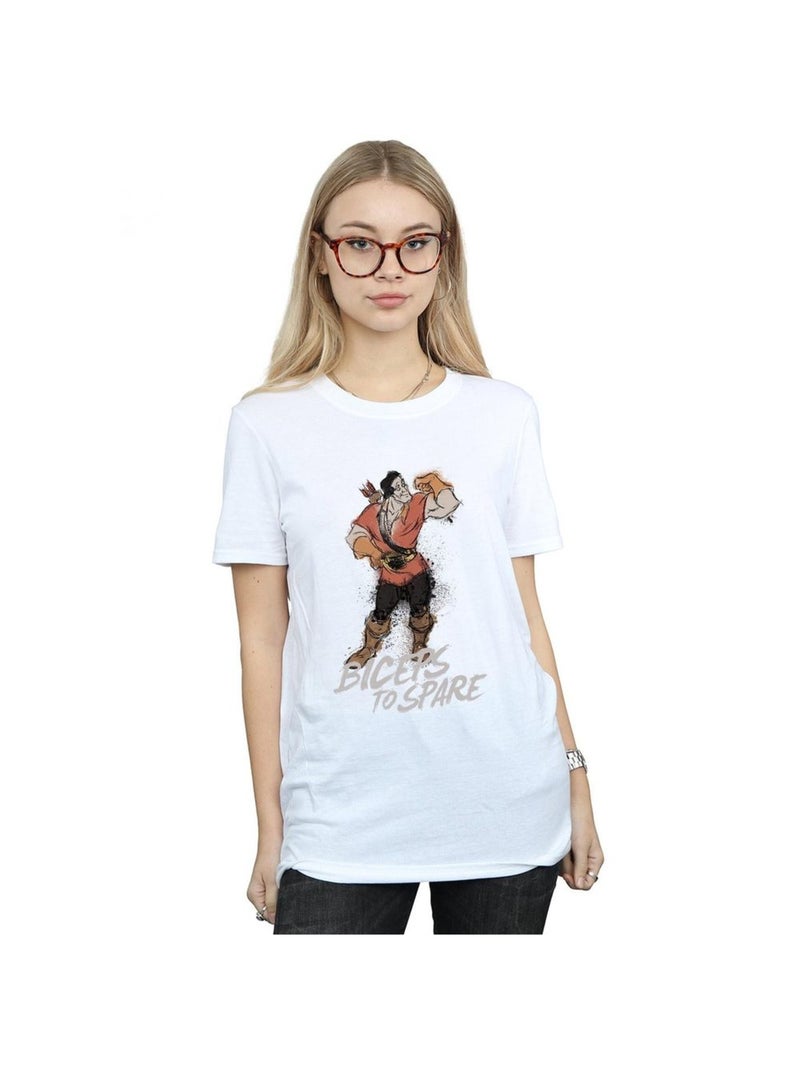 Disney - T-shirt BEAUTY AND THE BEAST BICEPS TO SPARE Blanc - Kiabi