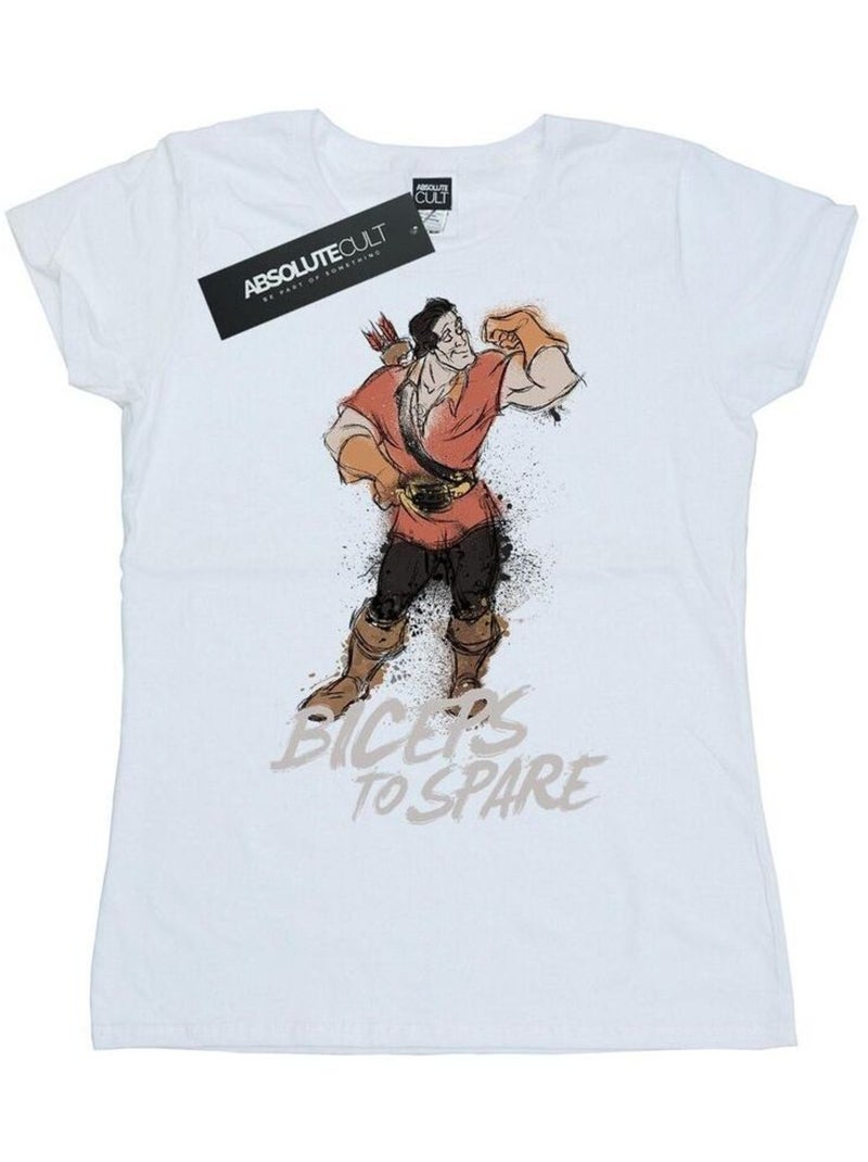 Disney - T-shirt BEAUTY AND THE BEAST BICEPS TO SPARE Blanc - Kiabi