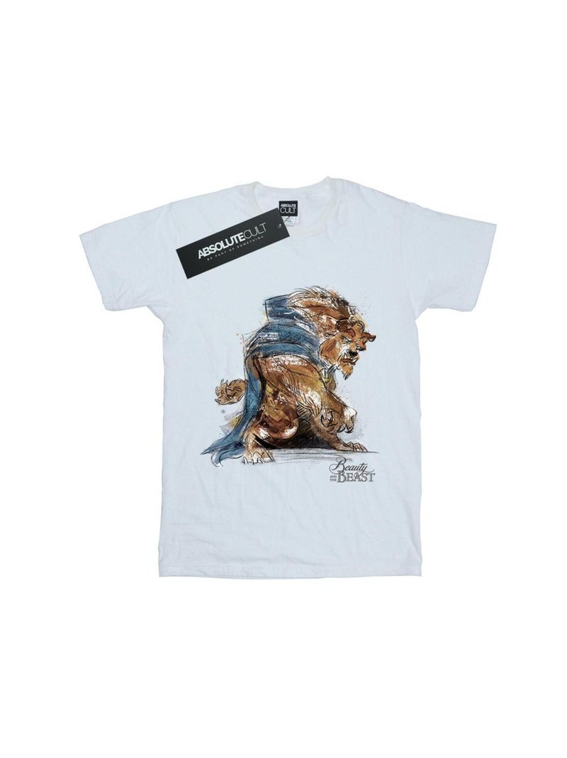 Disney - T-shirt BEAUTY AND THE BEAST Blanc - Kiabi